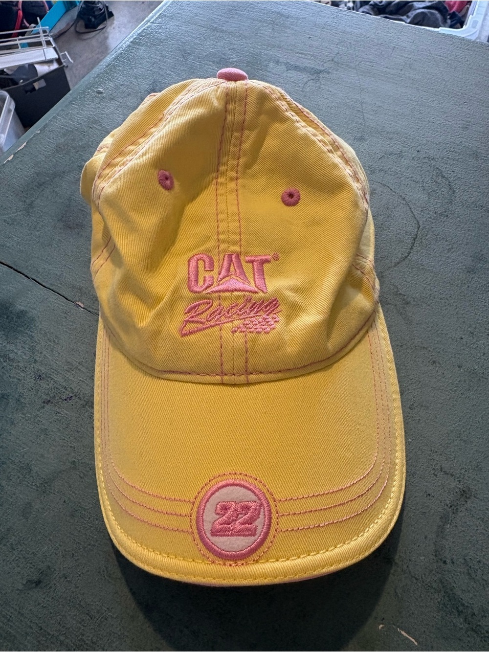 Caterpillar Yellow and Pink Cotton Baseball Hat